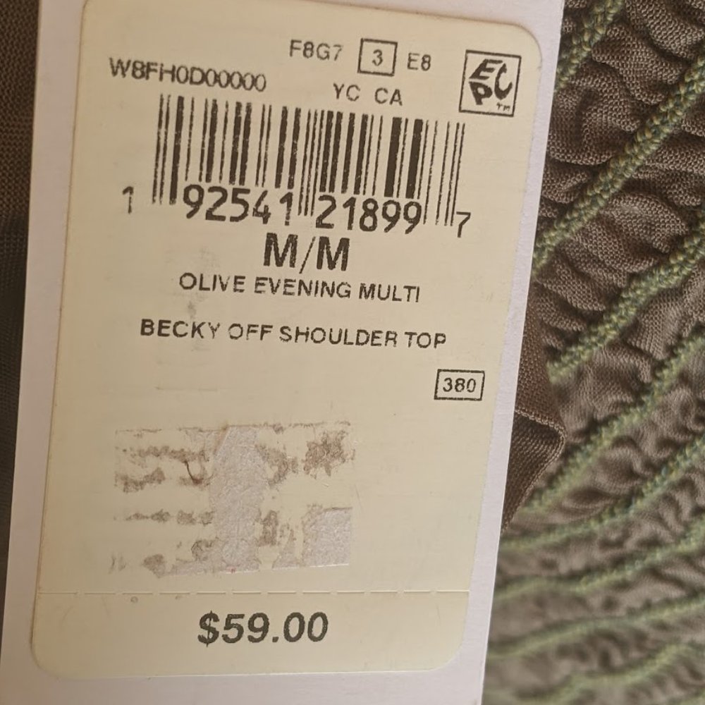 GUESS Khaki Green / Olive Ruffle CroppedTop Size Medium NEW NWT - Picture 3 of 3